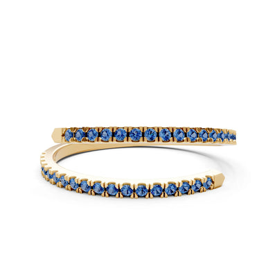London Blue Topaz Dainty Twist Micro Pavé Half Eternity Band