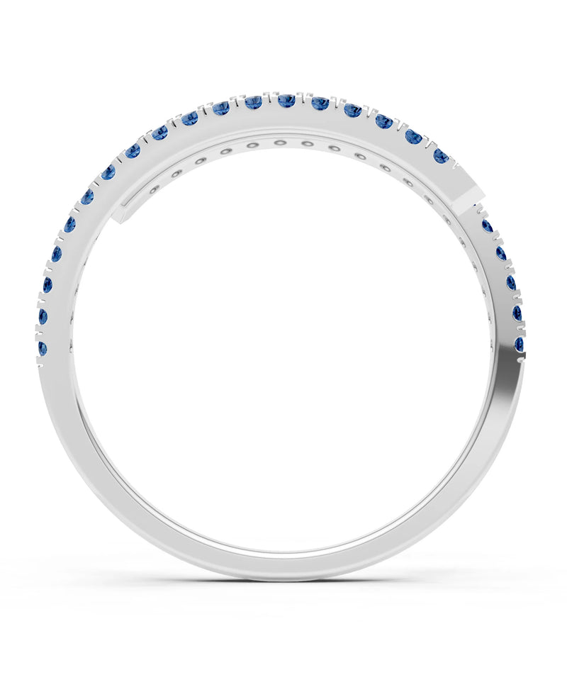London Blue Topaz Dainty Twist Micro Pavé Half Eternity Band
