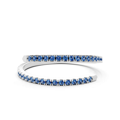 London Blue Topaz Dainty Twist Micro Pavé Half Eternity Band