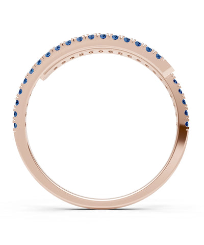 London Blue Topaz Dainty Twist Micro Pavé Half Eternity Band