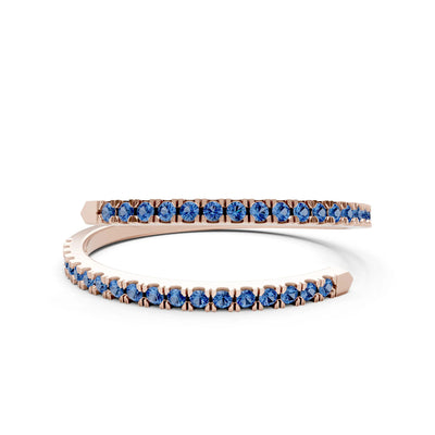 London Blue Topaz Dainty Twist Micro Pavé Half Eternity Band