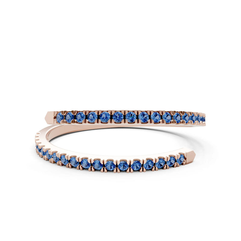 London Blue Topaz Dainty Twist Micro Pavé Half Eternity Band