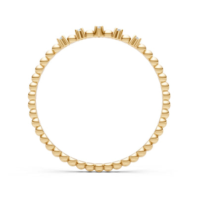 Dainty Round Cut 5 Stone Beaded Ring