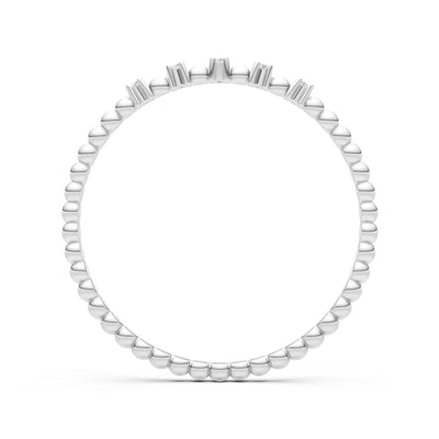 Dainty Round Cut 5 Stone Beaded Ring