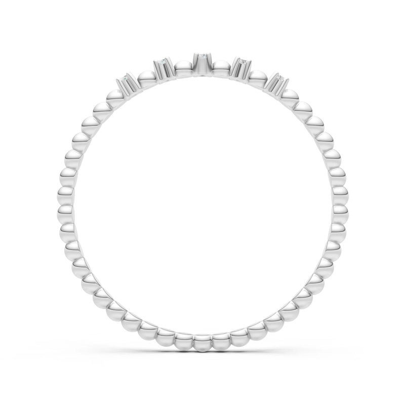Dainty Round Cut 5 Stone Beaded Ring