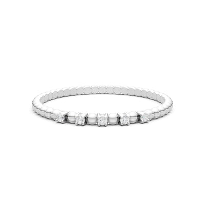 Dainty Round Cut 5 Stone Beaded Ring