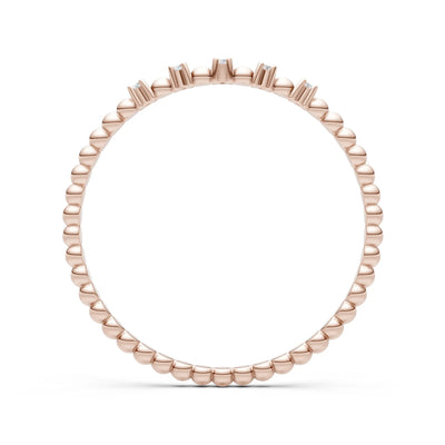 Dainty Round Cut 5 Stone Beaded Ring