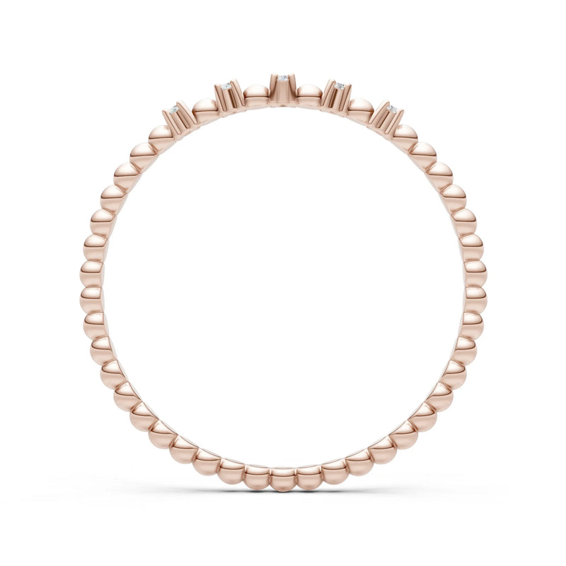 Dainty Round Cut 5 Stone Beaded Ring
