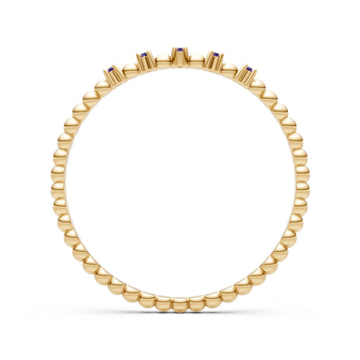 Dainty Round Cut 5 Stone Beaded Ring