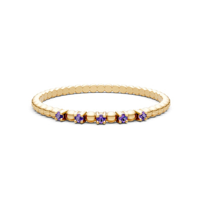 Dainty Round Cut 5 Stone Beaded Ring