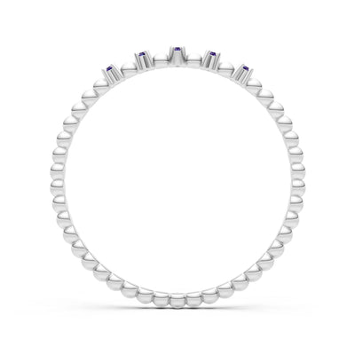 Dainty Round Cut 5 Stone Beaded Ring
