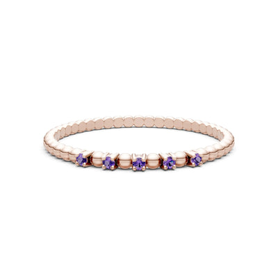 Dainty Round Cut 5 Stone Beaded Ring