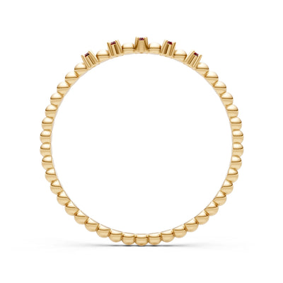 Dainty Round Cut 5 Stone Beaded Ring