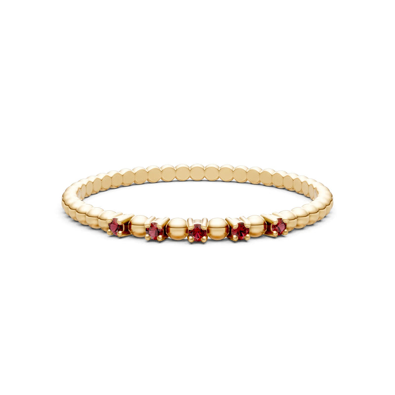 Dainty Round Cut 5 Stone Beaded Ring