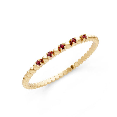 Dainty Round Cut 5 Stone Beaded Ring