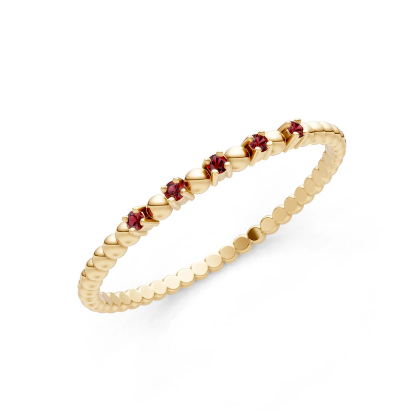 Dainty Round Cut 5 Stone Beaded Ring