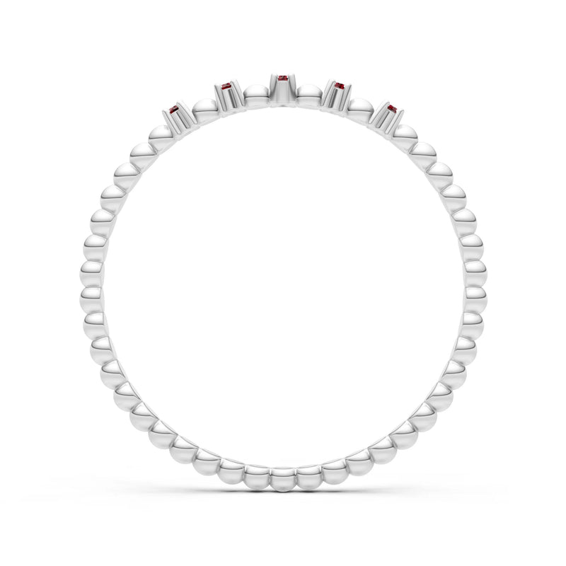 Dainty Round Cut 5 Stone Beaded Ring