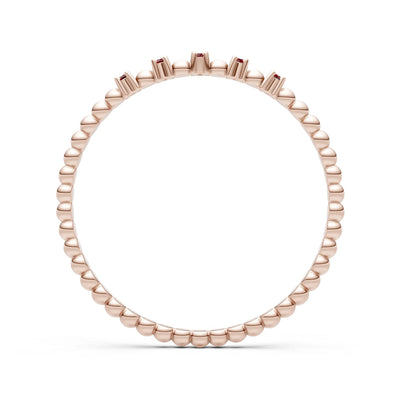Dainty Round Cut 5 Stone Beaded Ring