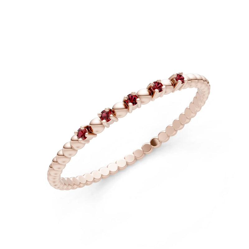 Dainty Round Cut 5 Stone Beaded Ring