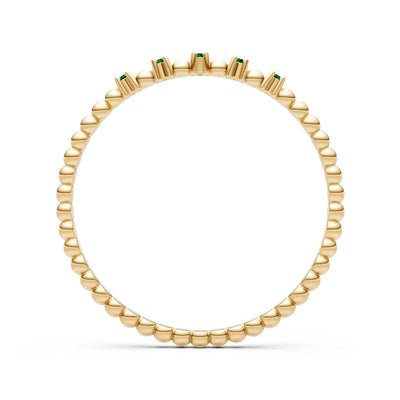 Dainty Round Cut 5 Stone Beaded Ring