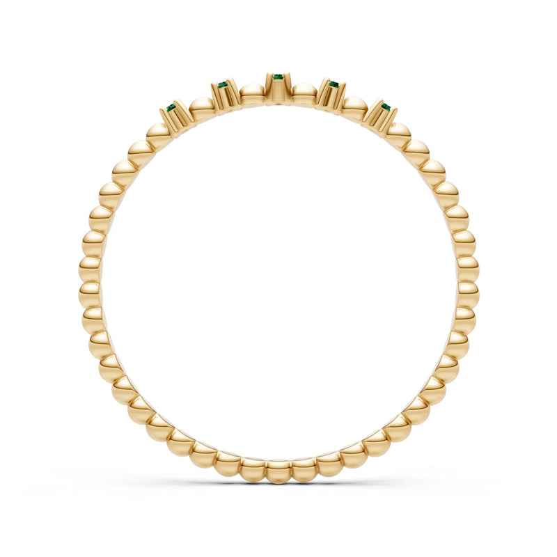 Dainty Round Cut 5 Stone Beaded Ring