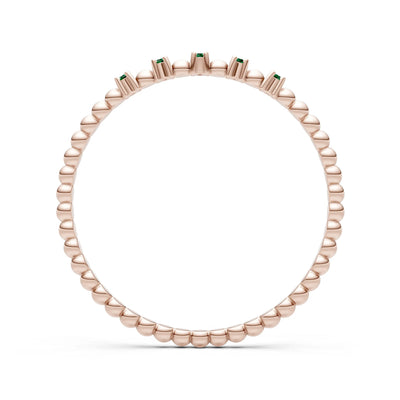 Dainty Round Cut 5 Stone Beaded Ring