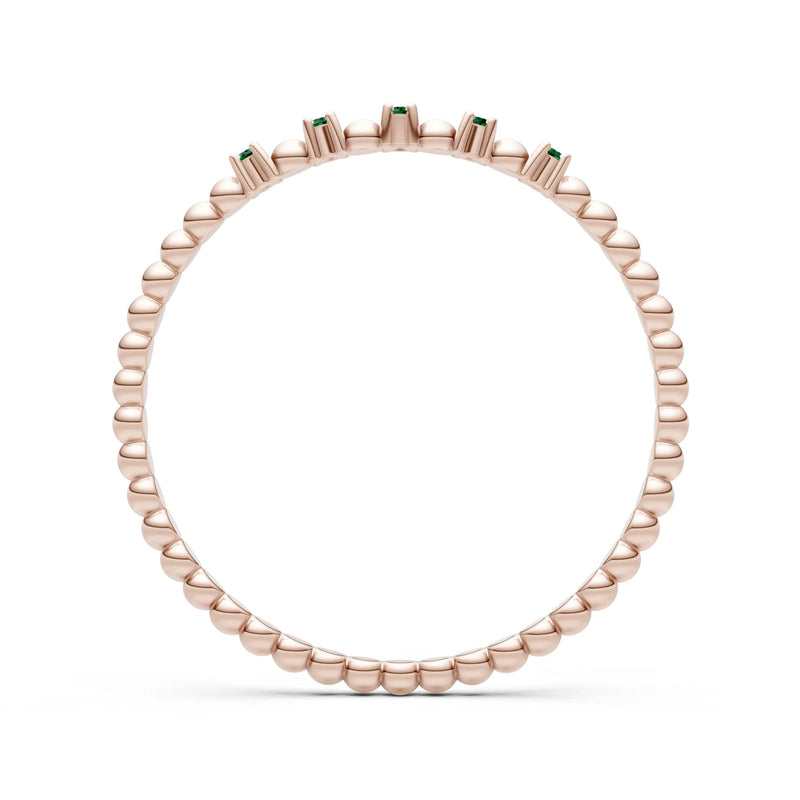 Dainty Round Cut 5 Stone Beaded Ring