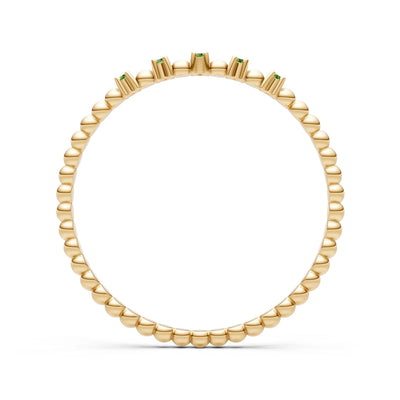 Dainty Round Cut 5 Stone Beaded Ring