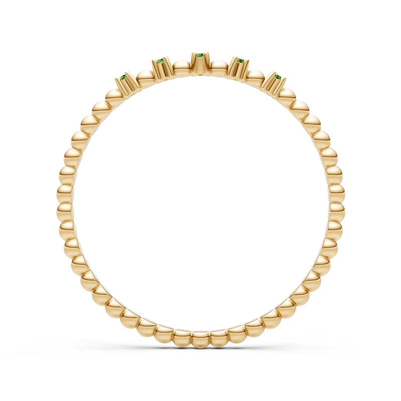 Dainty Round Cut 5 Stone Beaded Ring