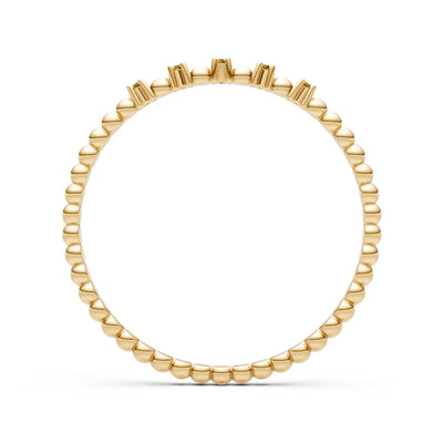 Dainty Round Cut 5 Stone Beaded Ring