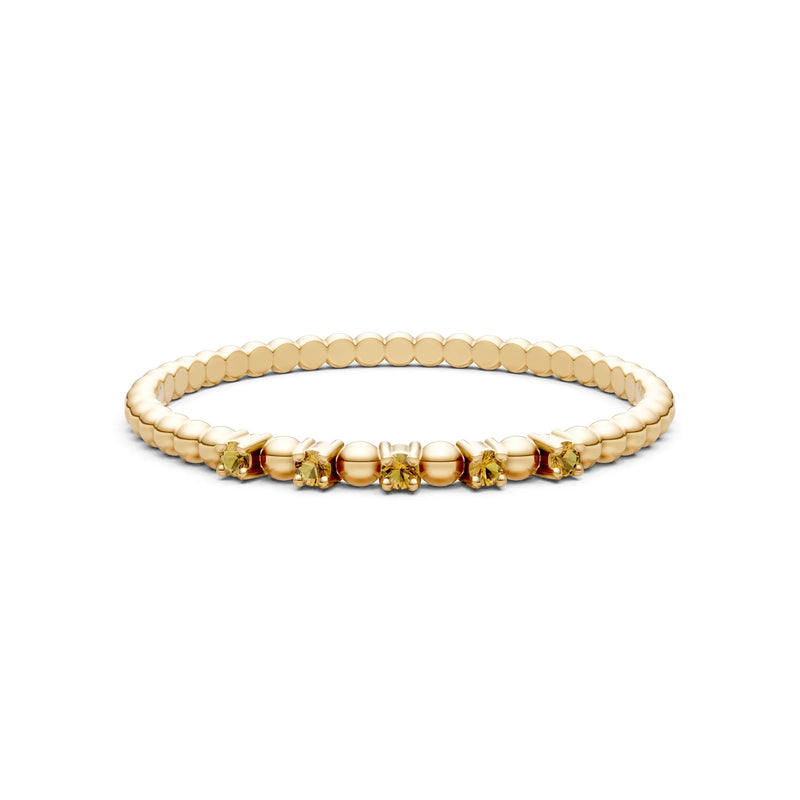 Dainty Round Cut 5 Stone Beaded Ring