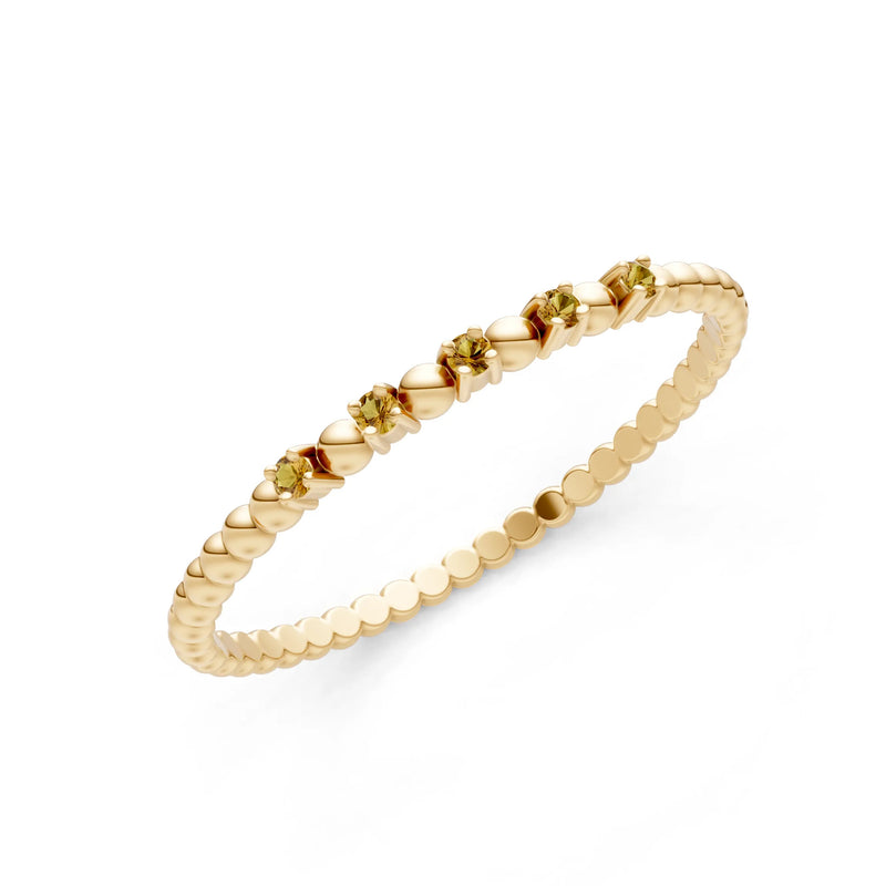 Dainty Round Cut 5 Stone Beaded Ring