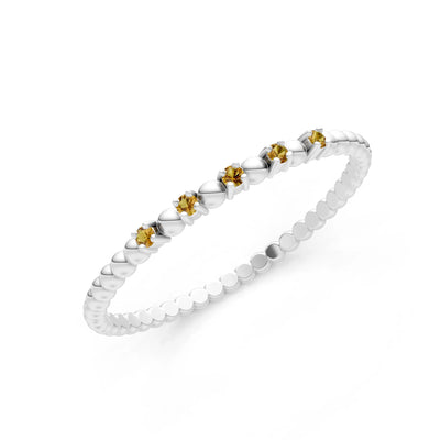 Dainty Round Cut 5 Stone Beaded Ring