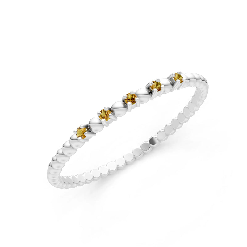 Dainty Round Cut 5 Stone Beaded Ring