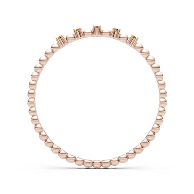 Dainty Round Cut 5 Stone Beaded Ring