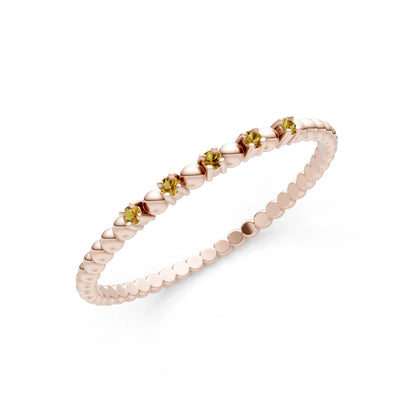 Dainty Round Cut 5 Stone Beaded Ring