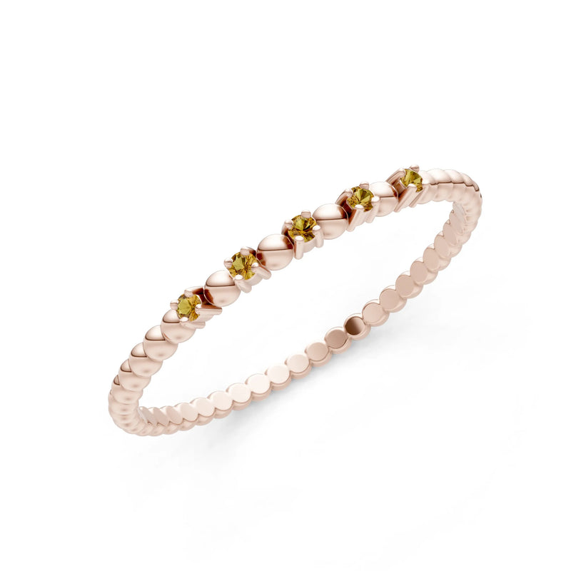 Dainty Round Cut 5 Stone Beaded Ring