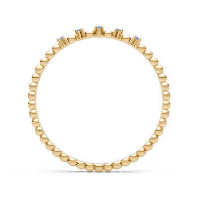 Dainty Round Cut 5 Stone Beaded Ring