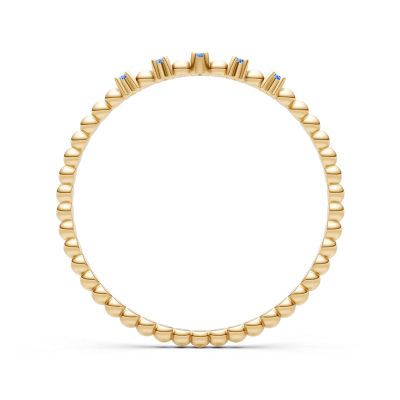 Dainty Round Cut 5 Stone Beaded Ring