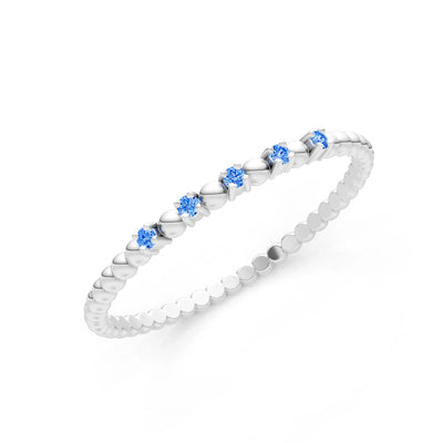 Dainty Round Cut 5 Stone Beaded Ring