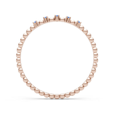 Dainty Round Cut 5 Stone Beaded Ring