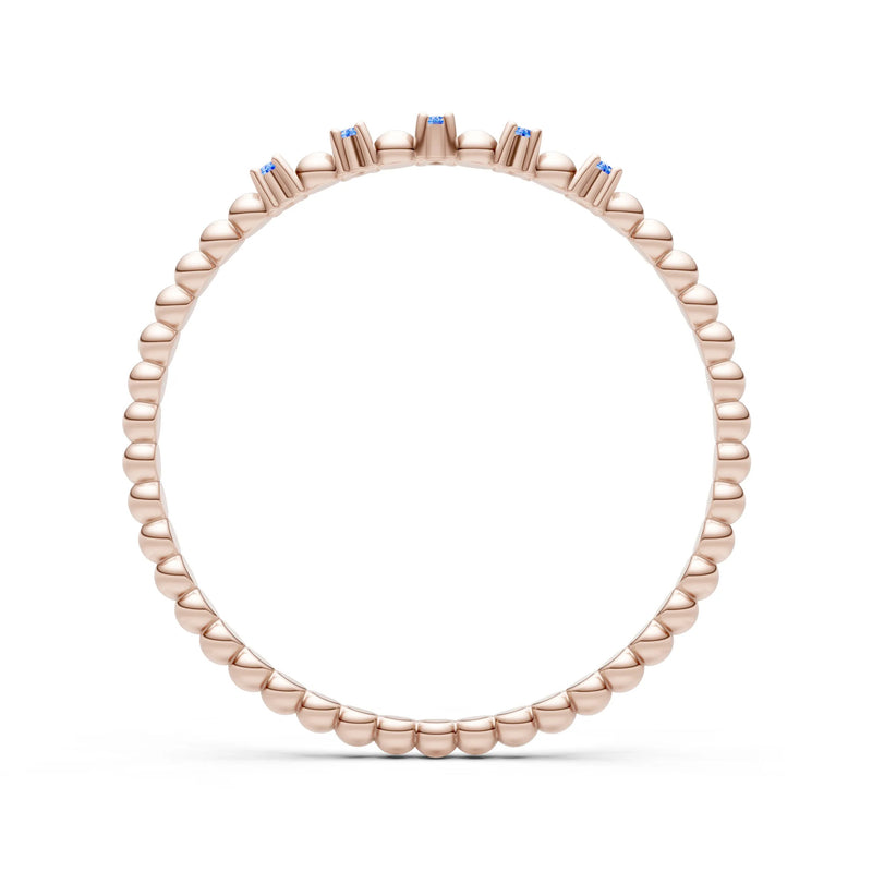 Dainty Round Cut 5 Stone Beaded Ring