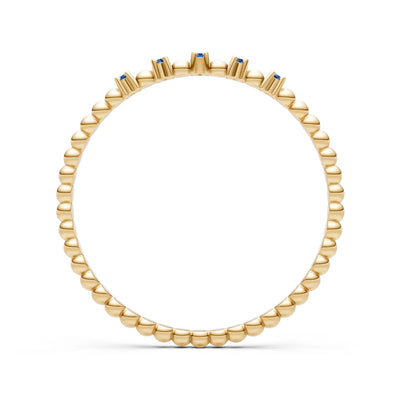 Dainty Round Cut 5 Stone Beaded Ring
