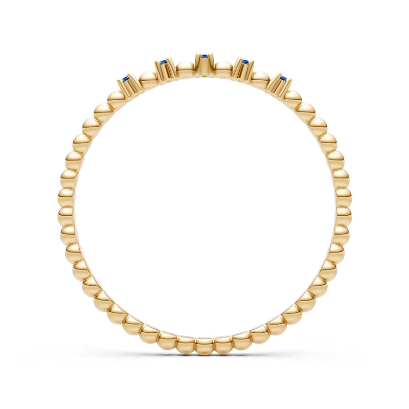 Dainty Round Cut 5 Stone Beaded Ring