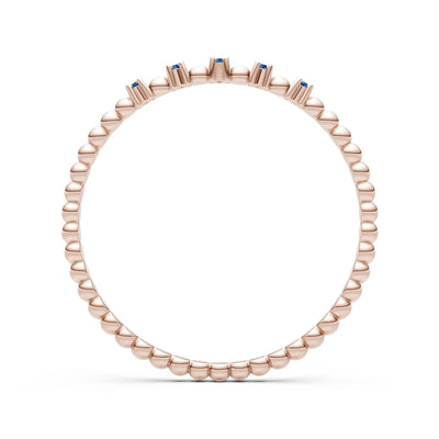 Dainty Round Cut 5 Stone Beaded Ring