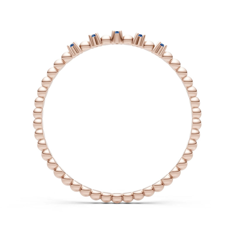 Dainty Round Cut 5 Stone Beaded Ring