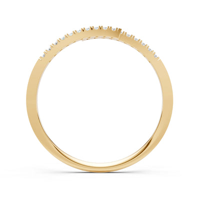 Diamond Dainty Crisscross Half Band
