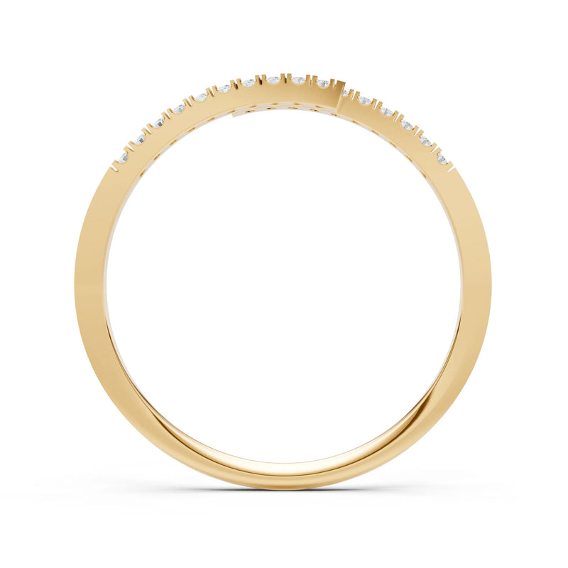 Diamond Dainty Crisscross Half Band