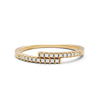 Diamond Dainty Crisscross Half Band
