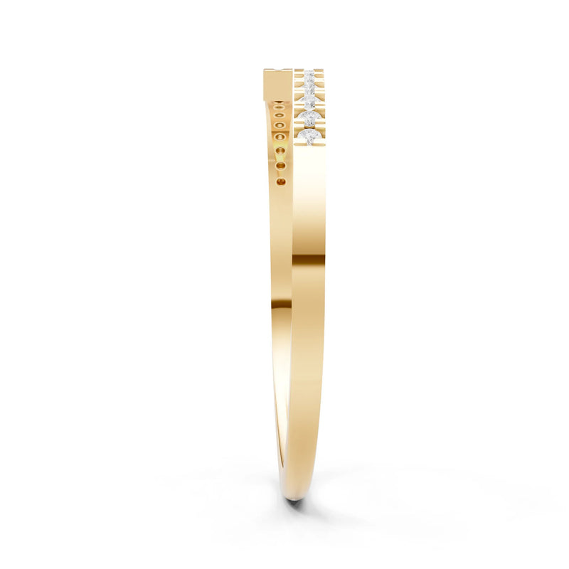 Diamond Dainty Crisscross Half Band